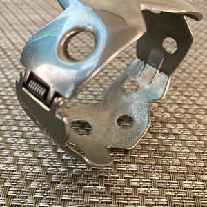 Vintage Modern Abstract Silver-Tone Hinged Cuff Bracelet